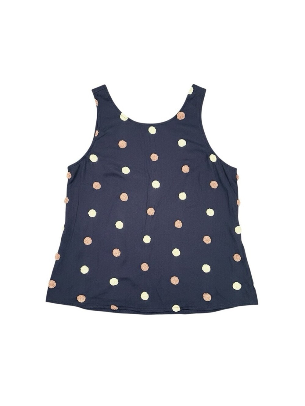 Blu Pepper Women’s Large Navy Textured Polka Dot Sleeveless Tank Top